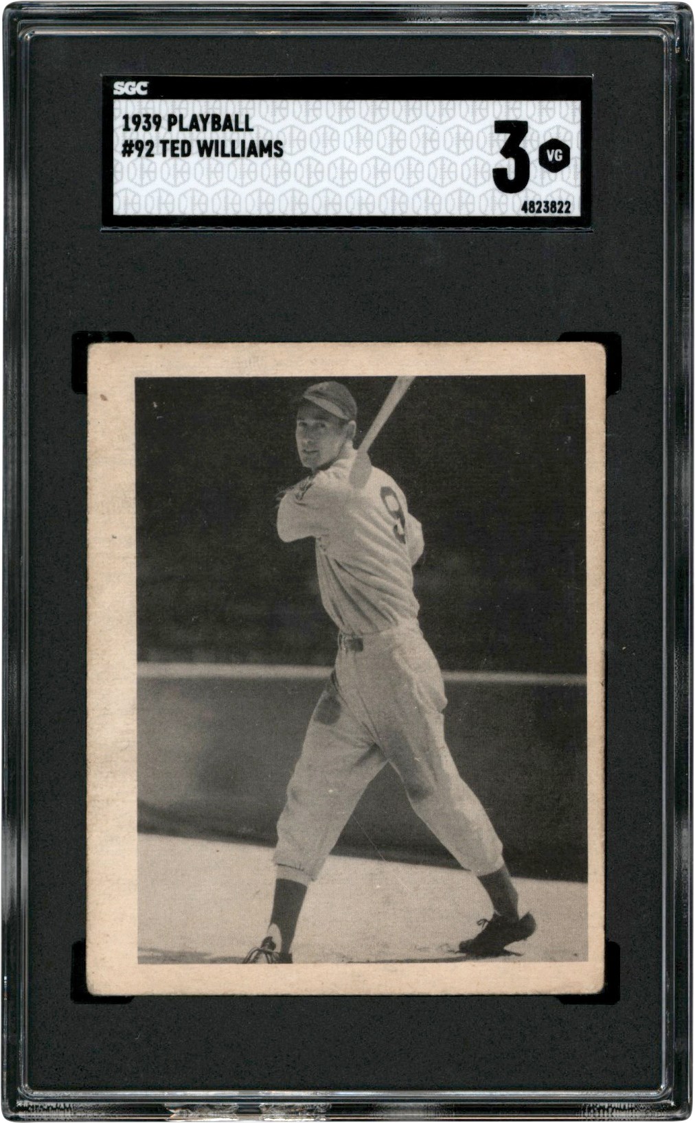 1939 Play Ball #92 Ted Williams Rookie SGC VG 3