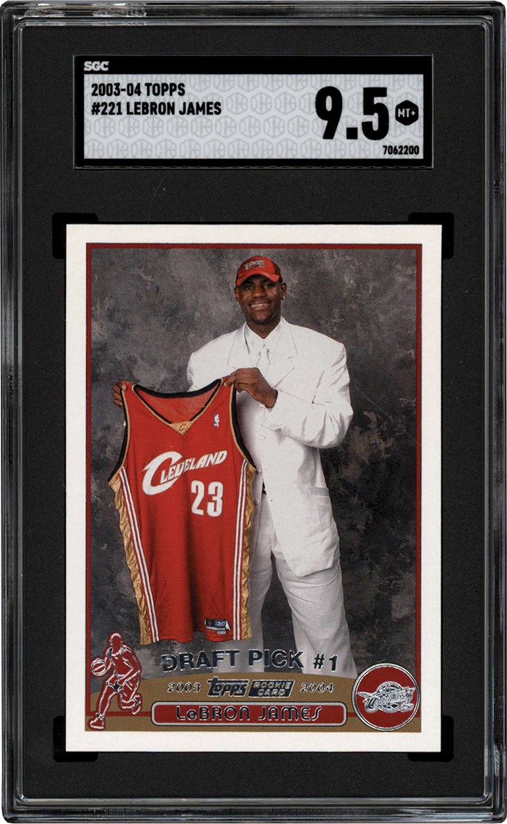 - 003-2004 Topps Basketball #223 LeBron James Rookie Card SGC MT+ 9.5