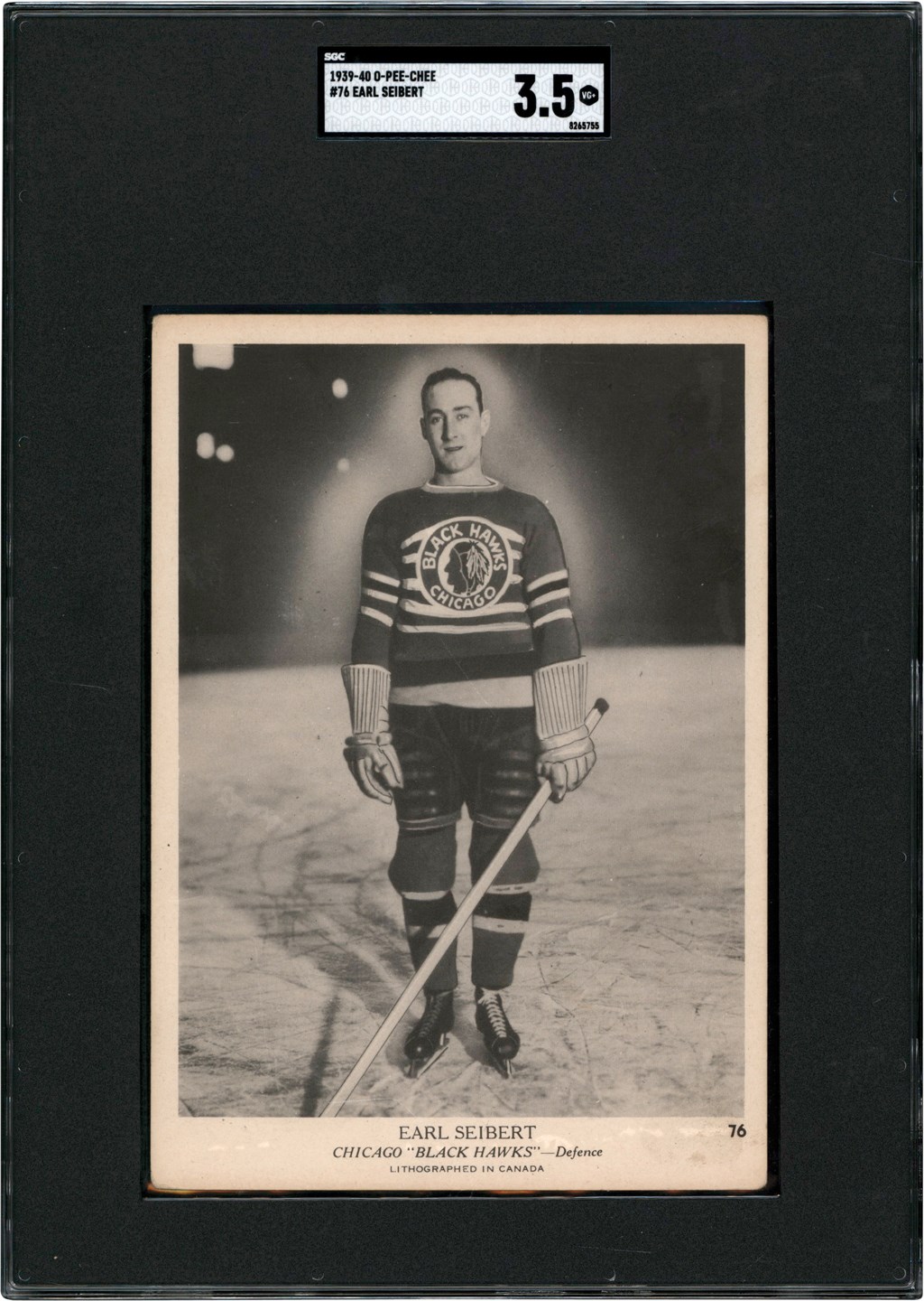 - 1939-1940 V301-1 O-Pee-Chee Hockey Earl Siebert Rookie SGC VG+ 3.5