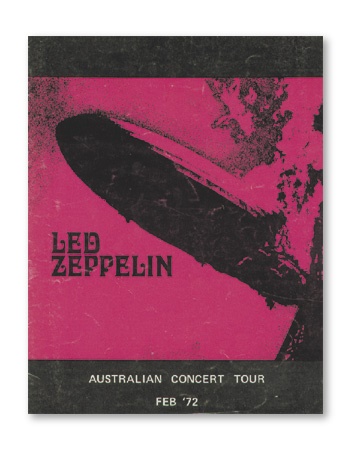 - 1972 Led Zeppelin Australian Tour Program.