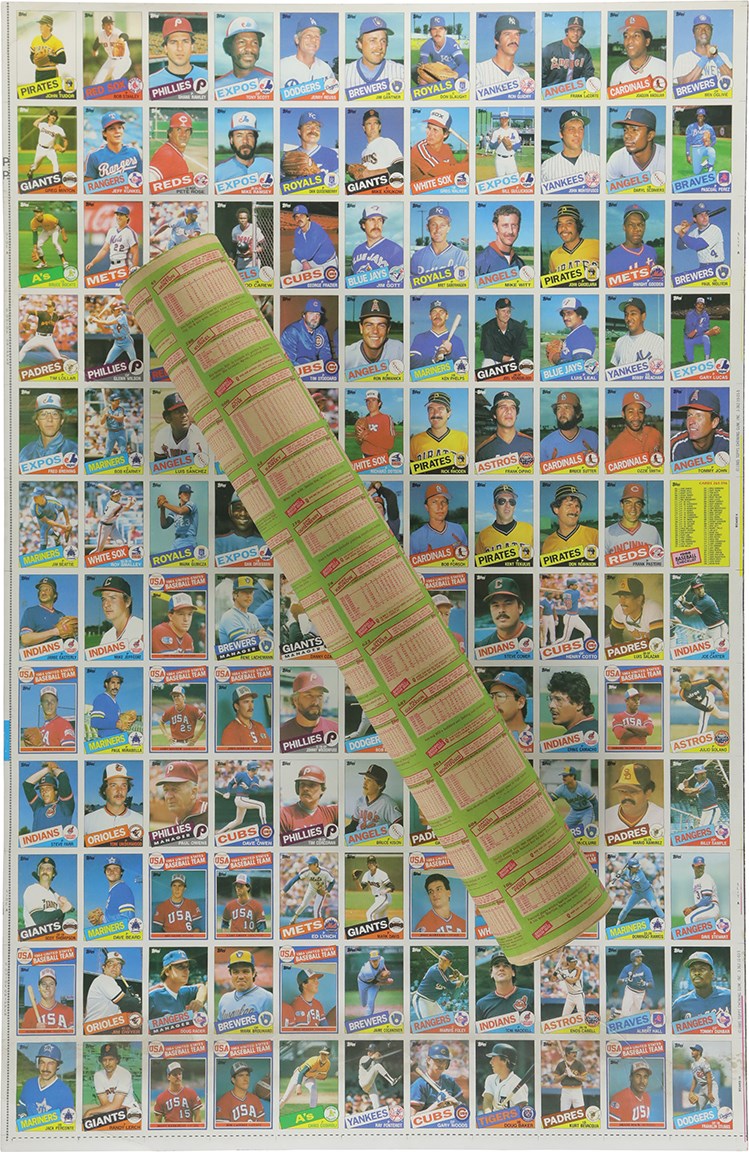 985 Topps Baseball Uncut Sheet Collection w/Mark McGwire Rookie Card (3)