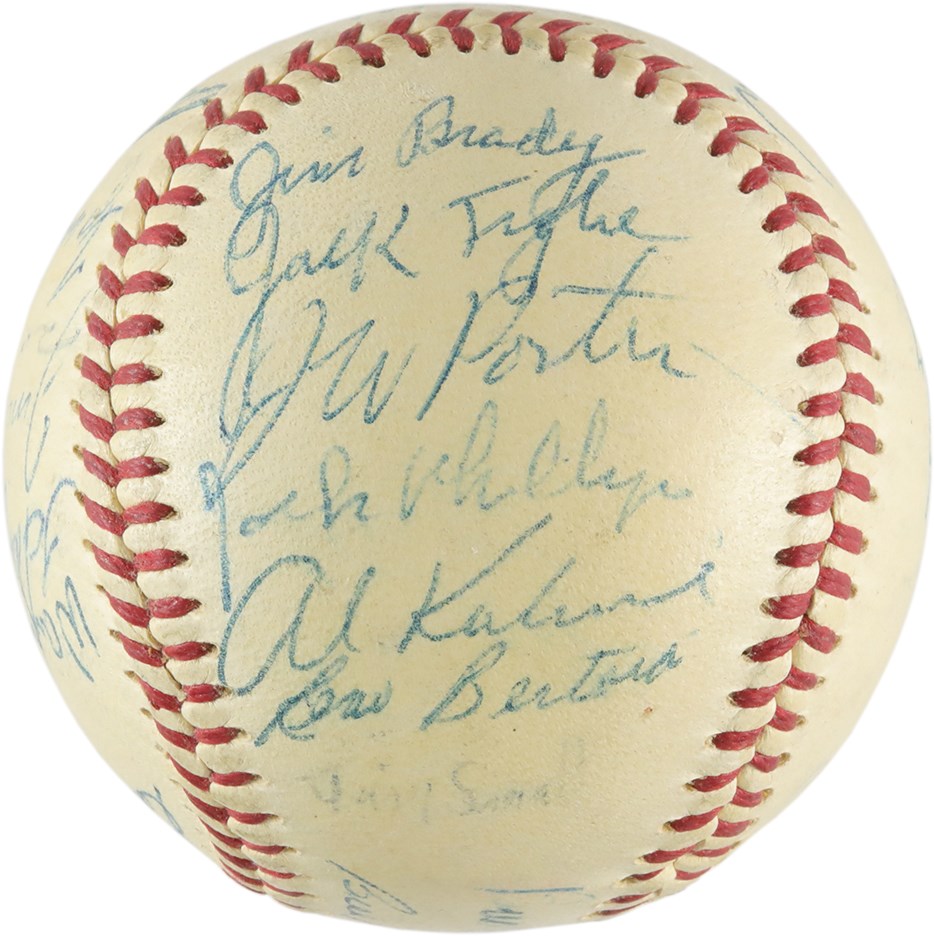 1956 Detroit Tigers Team-Signed Baseball with Kaline