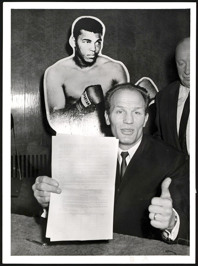 Vintage Sports Photographs - 1966 Henry Cooper w/Muhammad Ali Cutout Photo (PSA Type I)