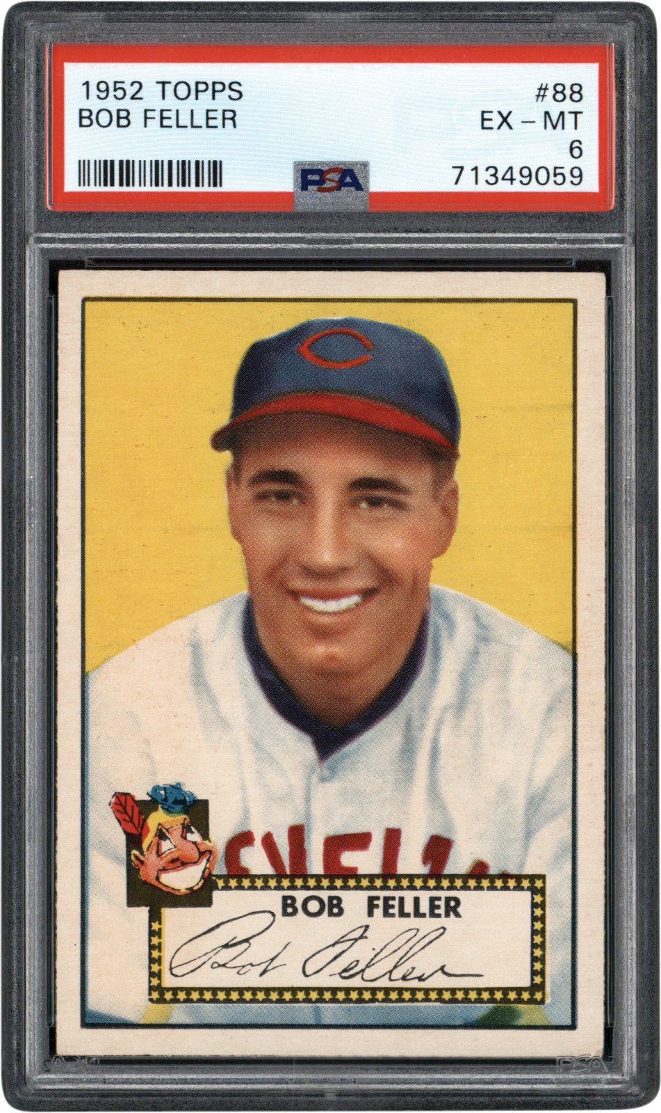 - 1952 Topps #88 Bob Feller PSA EX-MT 6 - Newly Discovered Example