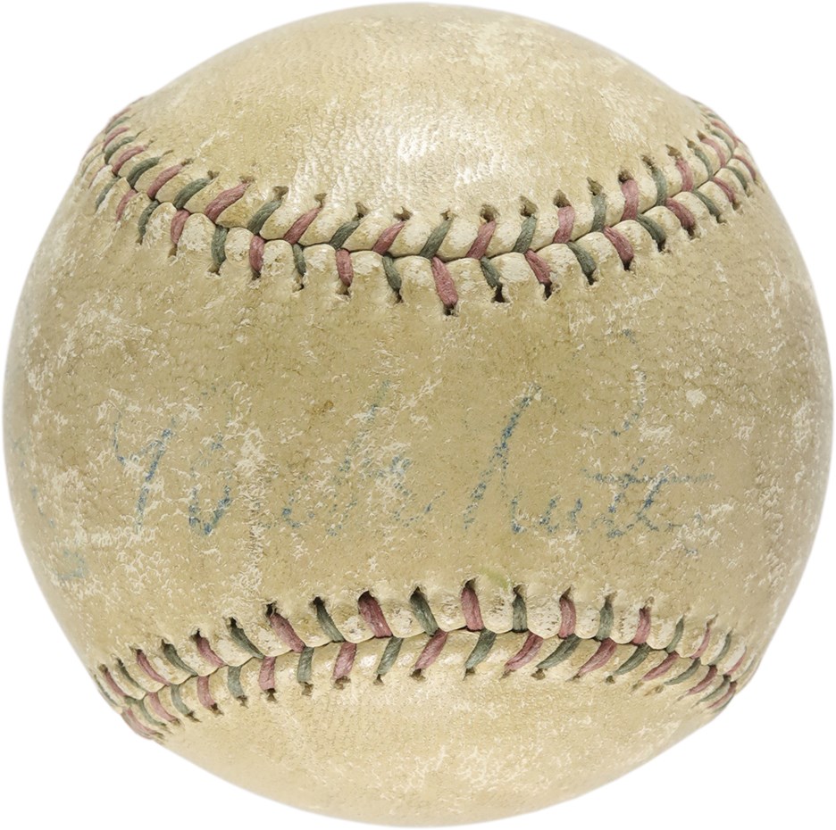 Ruth and Gehrig - ate 1920s Babe Ruth & Lou Gehrig Dual-Signed Baseball (PSA & JSA)