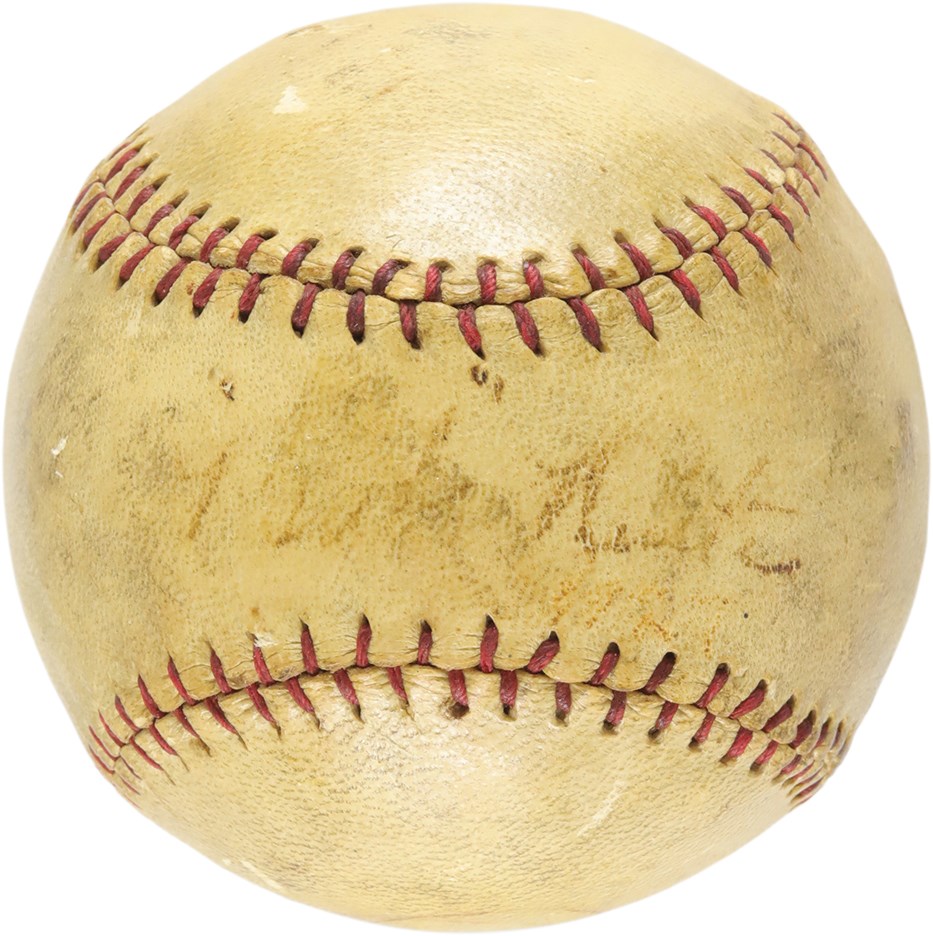 Ruth and Gehrig - 1927 Babe Ruth Single-Signed Baseball (PSA)