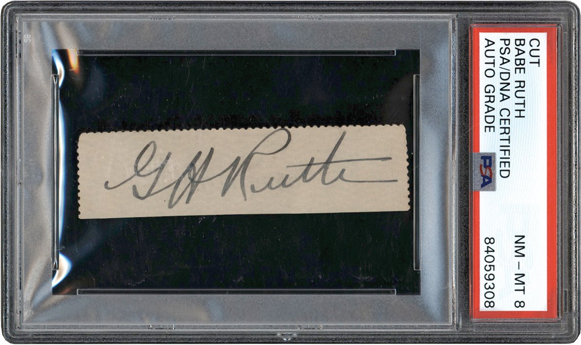 Ruth and Gehrig - old Babe Ruth Autograph (PSA NM-MT 8)