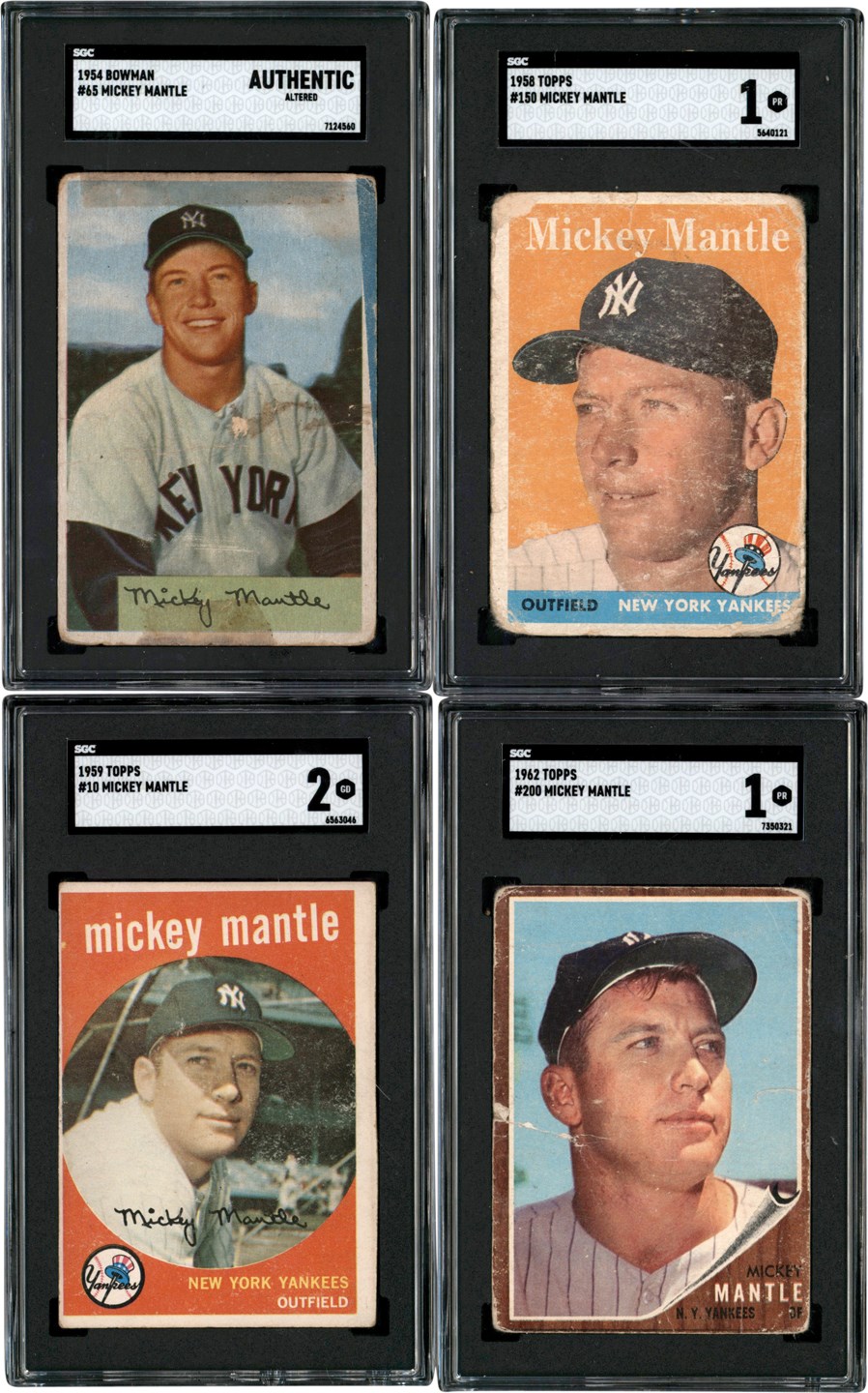 - 1954-1969 Topps & Bowman Mickey Mantle SGC Collection (18)