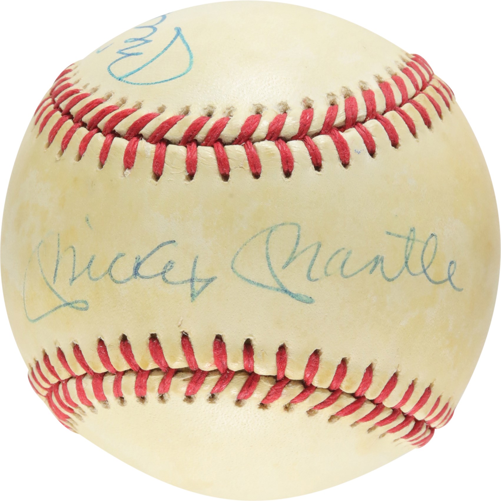 Mantle and Maris - Mickey Mantle Twice-Signed Baseball (JSA)