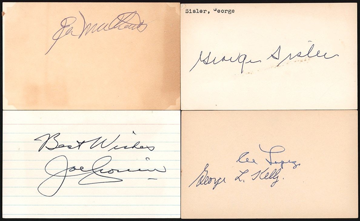 Hall of Famers and Stars Signed Index Card Collection (22)
