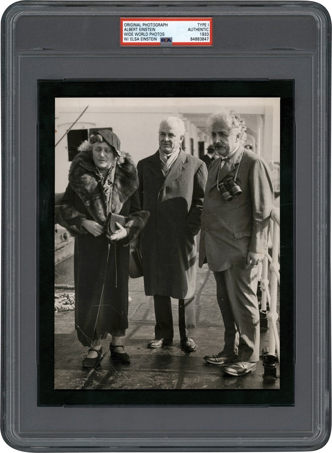 Vintage Sports Photographs - 1933 Albert Einstein & Wife Photograph (PSA Type I)