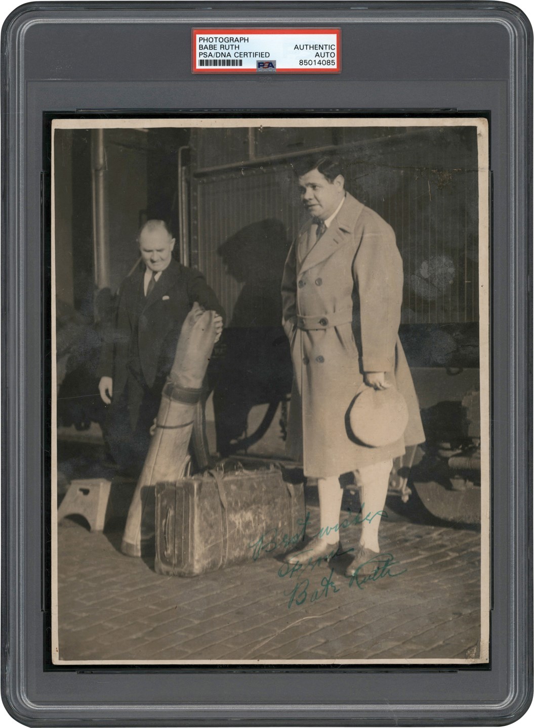 Ruth and Gehrig - Circa 1930 Babe Ruth Signed Photograph (PSA)