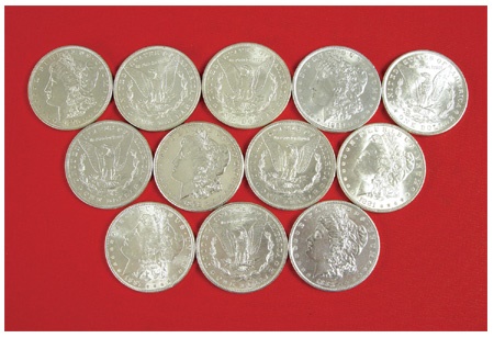 - 1878-89 Set of Uncirculated Silver Dollars (12)