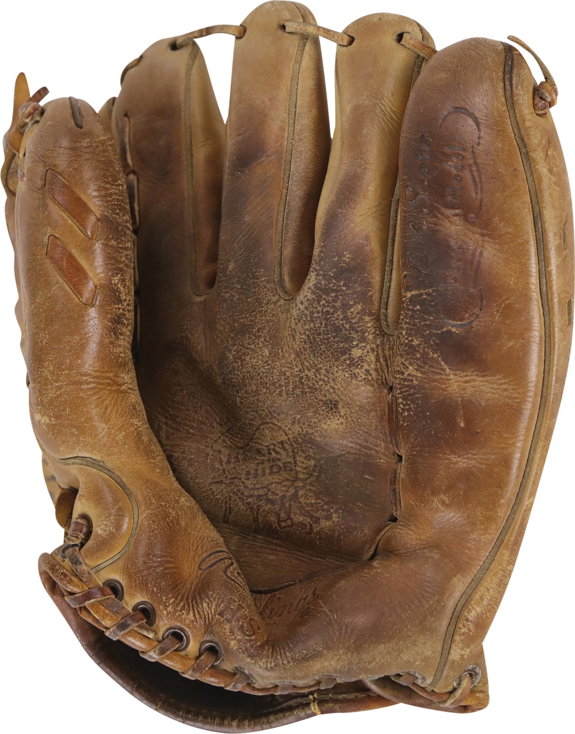 Baseball Equipment - 1950s Bob Lemon Cleveland Indians Signed Game Used Glove (PSA)