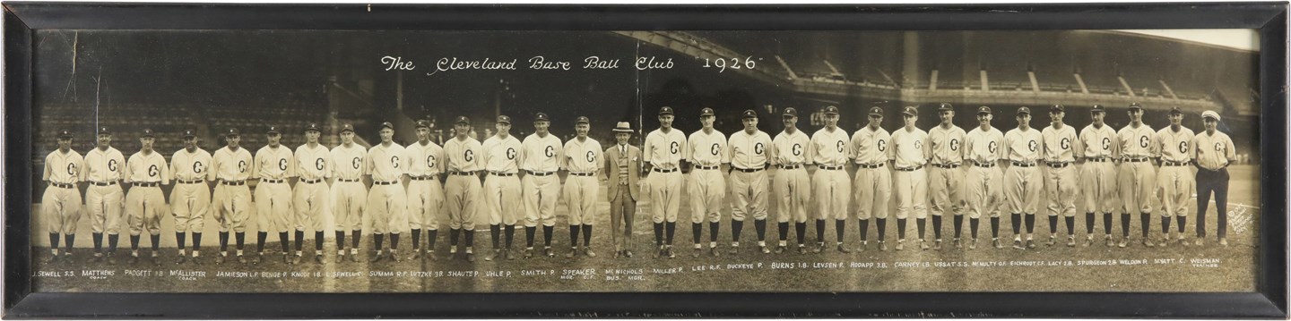 Vintage Sports Photographs - 1926 Cleveland Indians Panoramic Team Photograph