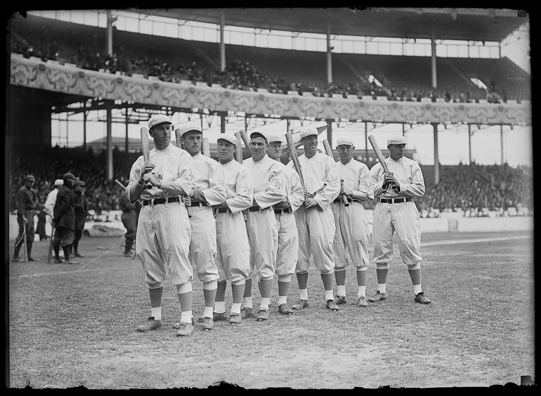 - Circa 1914 New York Giants Batting Lineup Original Glass Negative