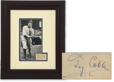 - Ty Cobb Signature on Photograph