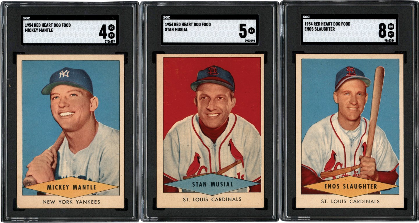 1954 Red Heart Complete Set (33) w/SGC Mantle & Musial