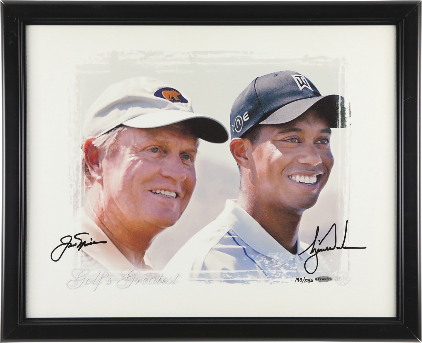 Tiger Woods & Jack Nicklaus Dual-Signed "Golf's Greatest" Framed Canvas LE 193/250 (UDA)