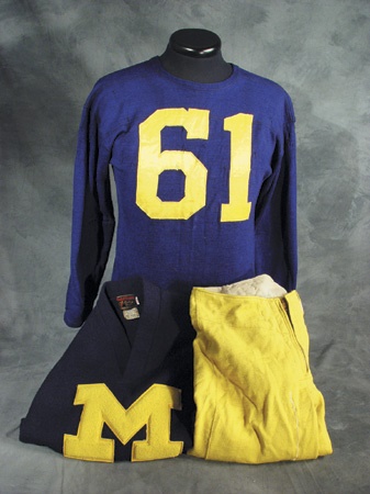 - 1948 Lloyd Heneveld Game Worn Michigan National Champions Uniform & Sweater
