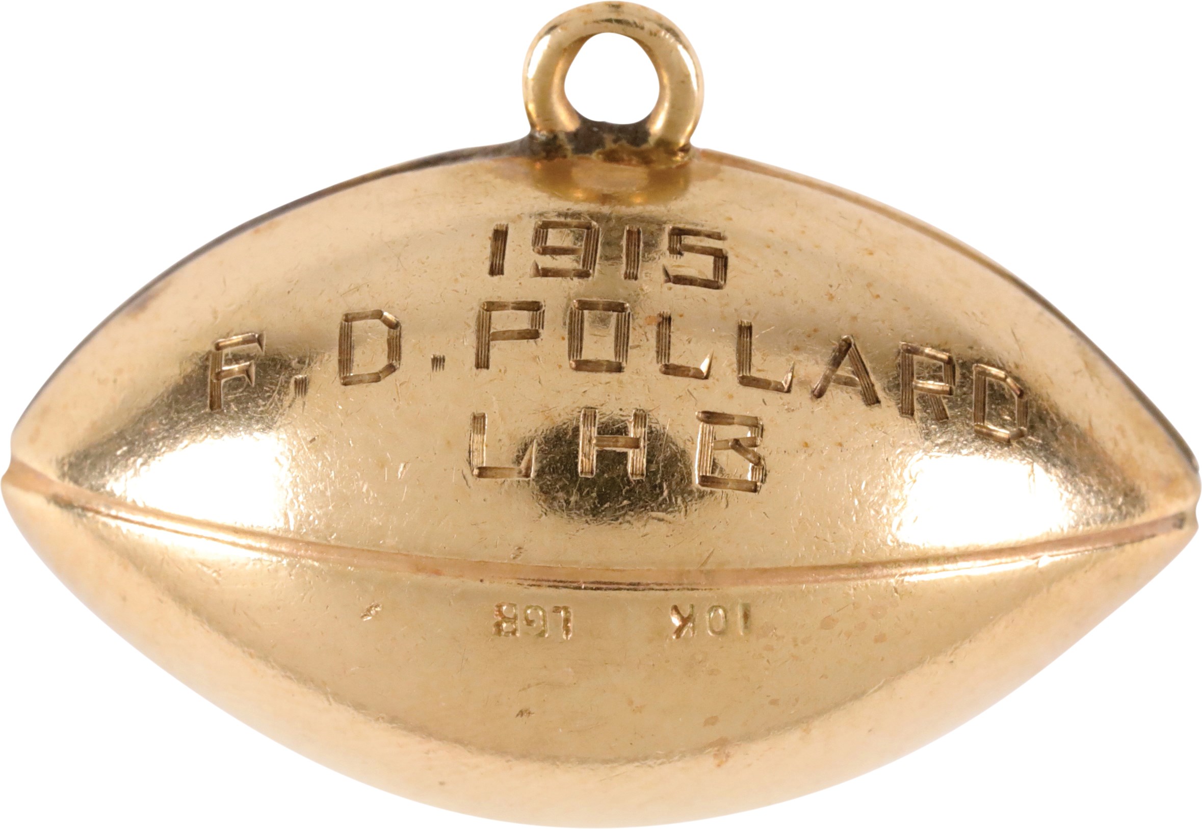 Historically Important 1915 Fritz Pollard (First African-American NFL Player)  Brown University Championship Charm