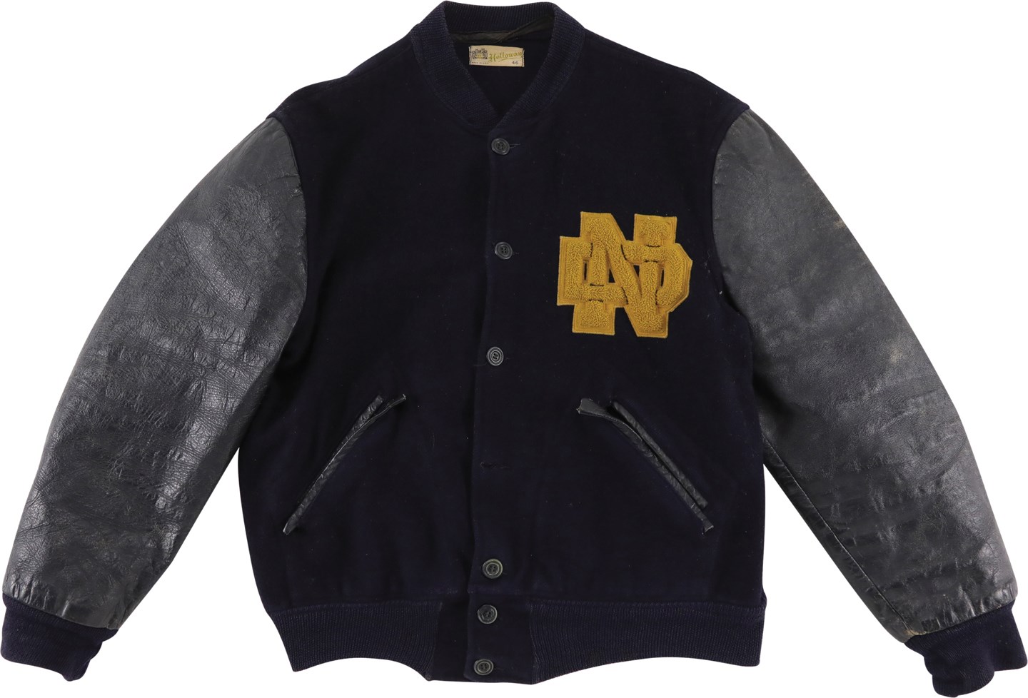 - Notre Dame Fighting Irish Football Letterman's Jacket Attributed to Rudy Ruettiger