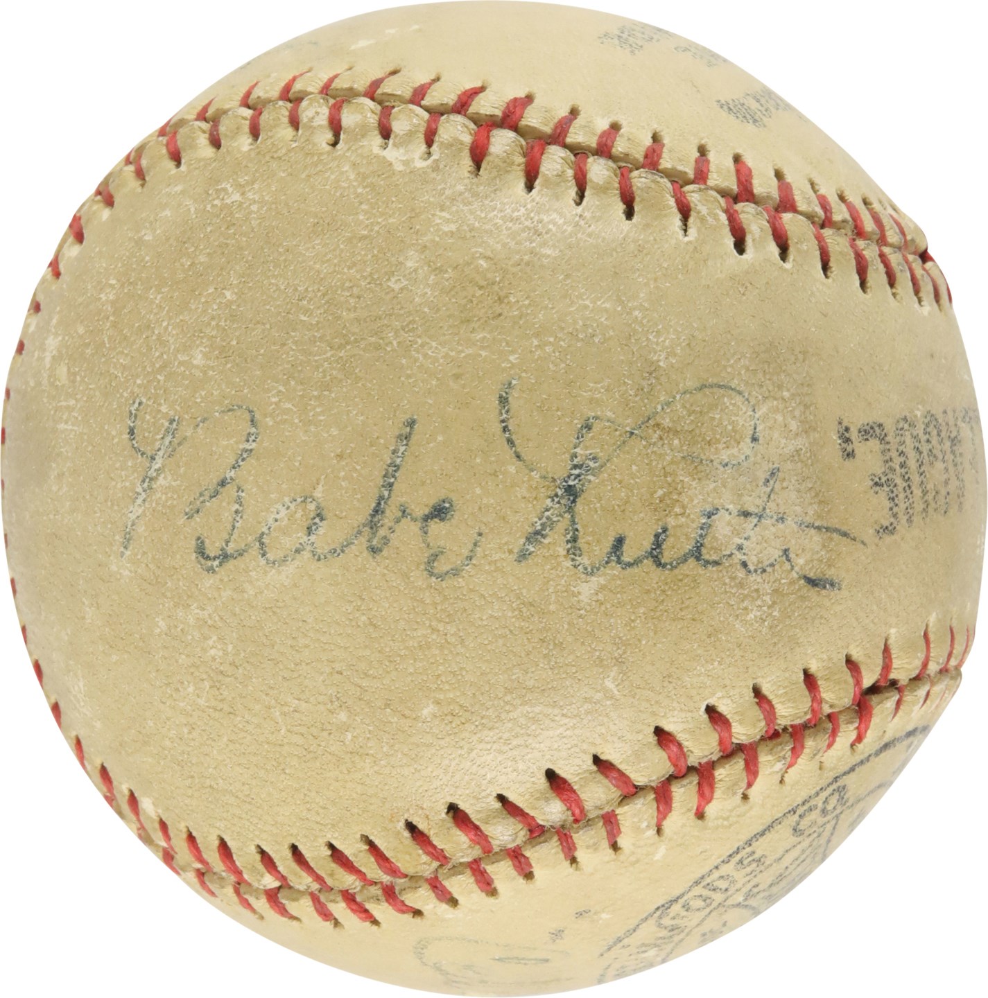 Ruth and Gehrig - Circa 1928 Babe Ruth Multi-Signed Baseball (PSA)