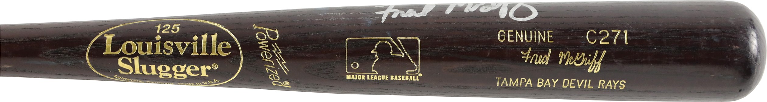 Baseball Equipment - 1998-2000 Fred McGriff Tampa Bay Devil Rays Signed Game Used Bat