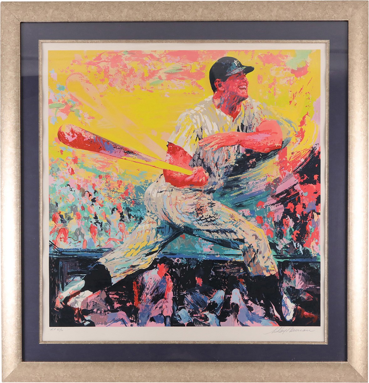 Mantle and Maris - 1999 Mickey Mantle LeRoy Neiman Signed Artist Proof Serigraph - AP 58/70