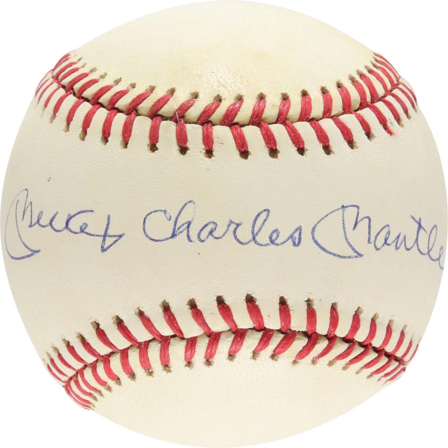 Mantle and Maris - Mickey Charles Mantle Single-Signed Baseball (PSA)