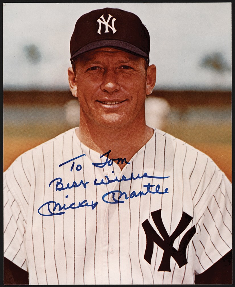 Mickey Mantle Inscribed 8x10 Photo to "Tom"