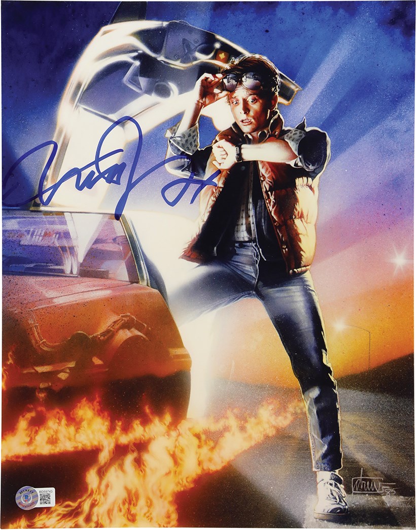 - Michael J. Fox "Back to the Future" Signed Oversized Photo (Beckett)