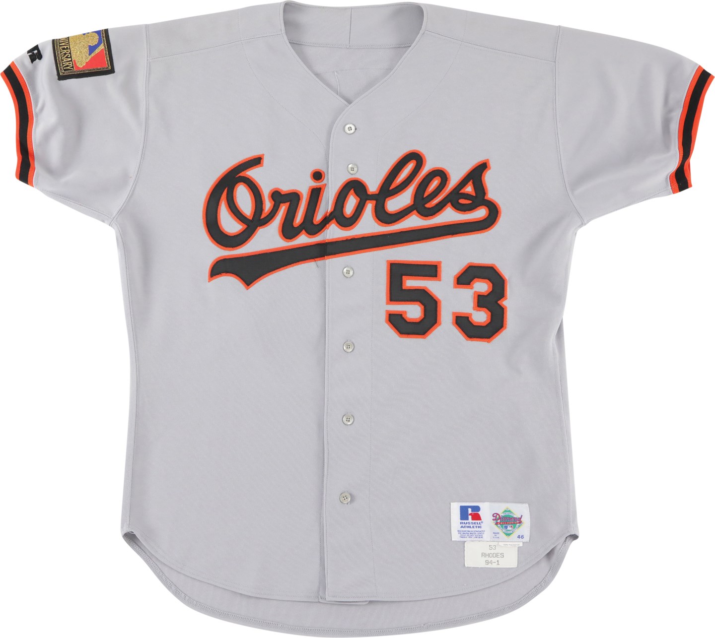 Baseball Equipment - 1994 Arthur Rhodes Baltimore Orioles Game Worn Jersey