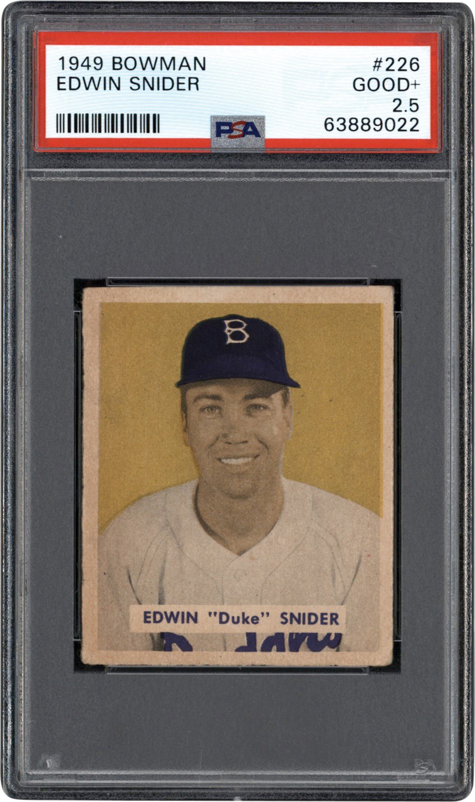 - 1949 Bowman #226 Duke Snider Rookie PSA GD+ 2.5