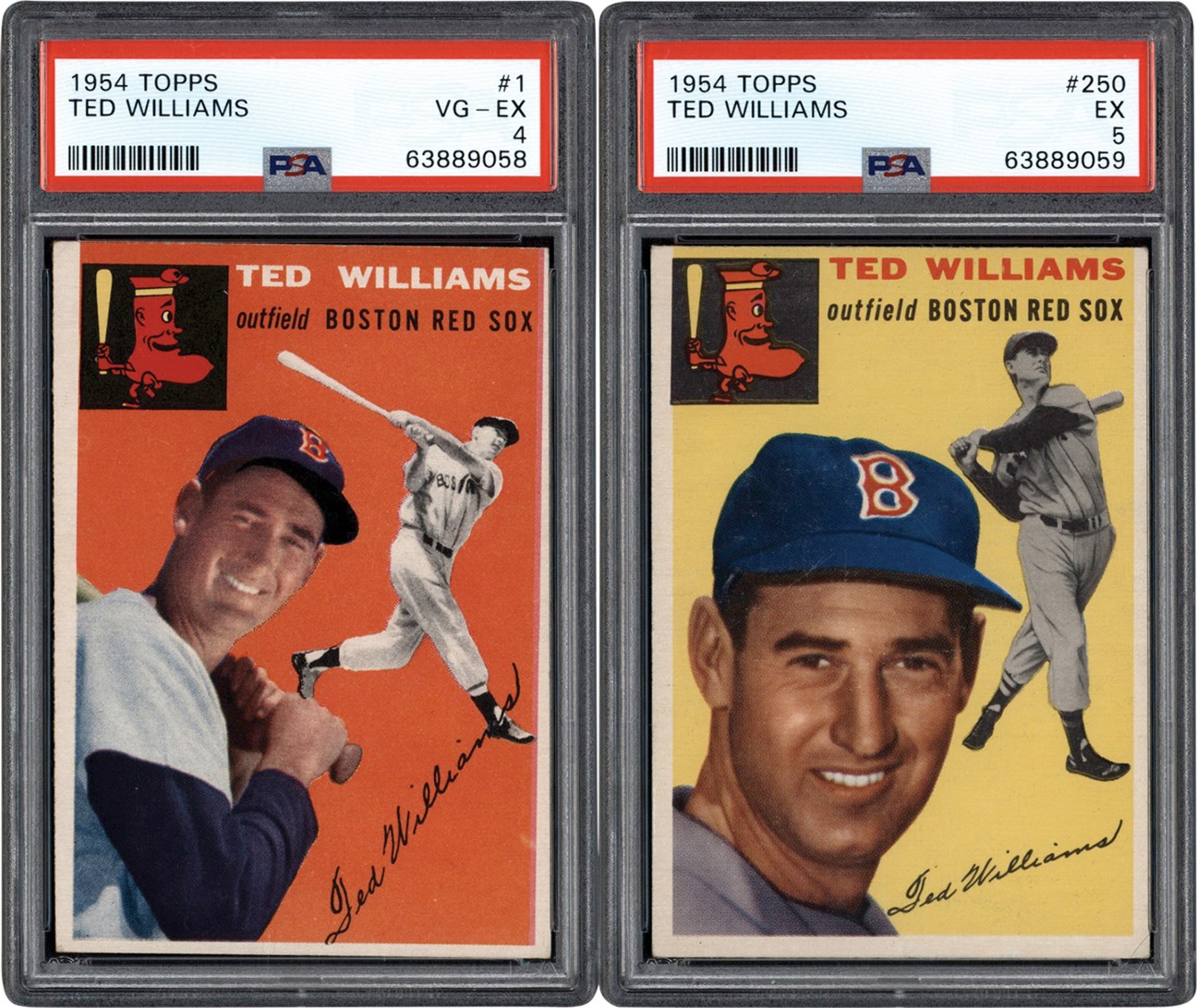 1954 Topps #1 & #250 Ted Williams PSA Pair (2)