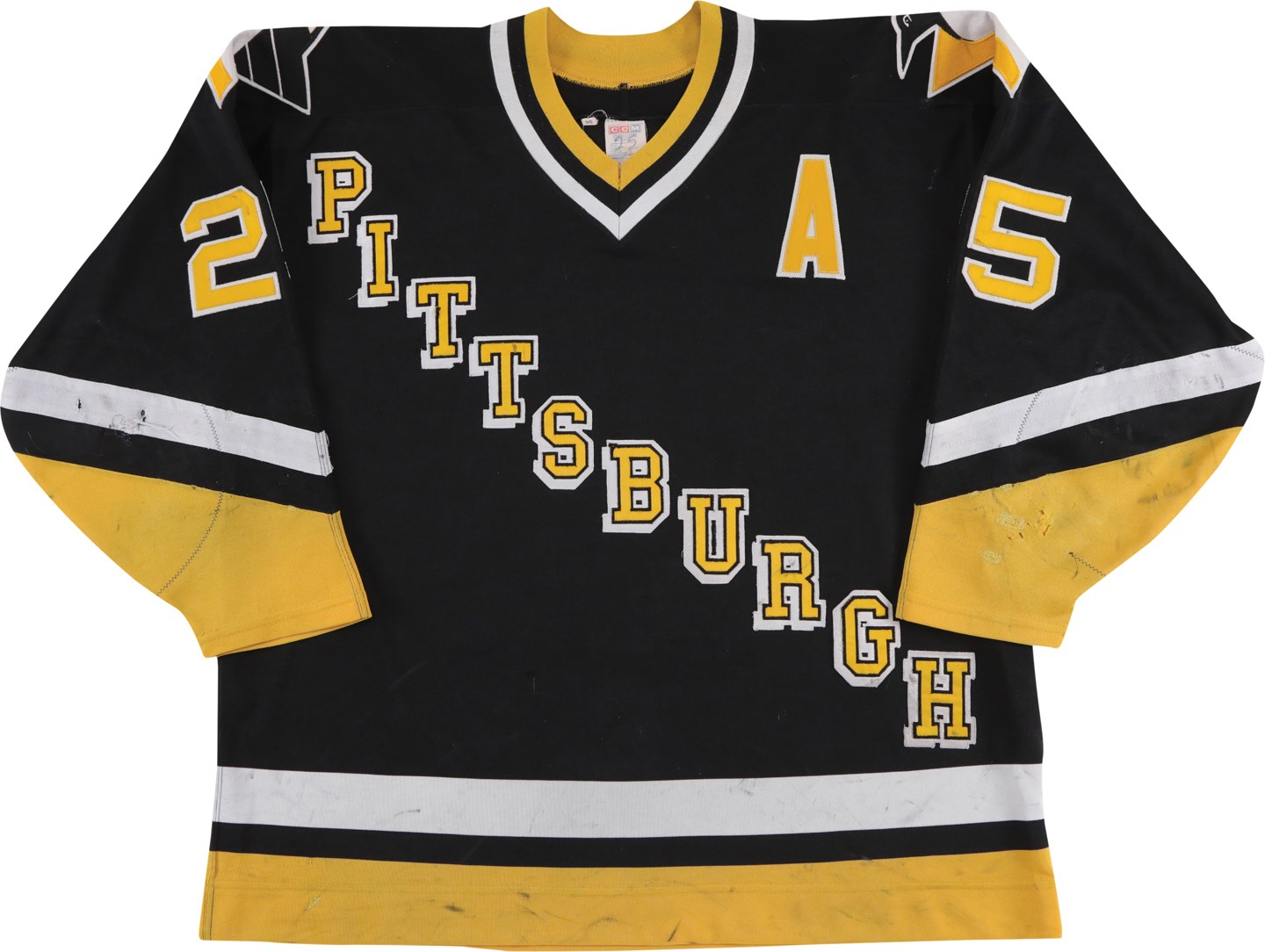 - 4/11/94 Kevin Stevens "Hammered" Pittsburgh Penguins Game Worn Jersey (Photo-Matched)