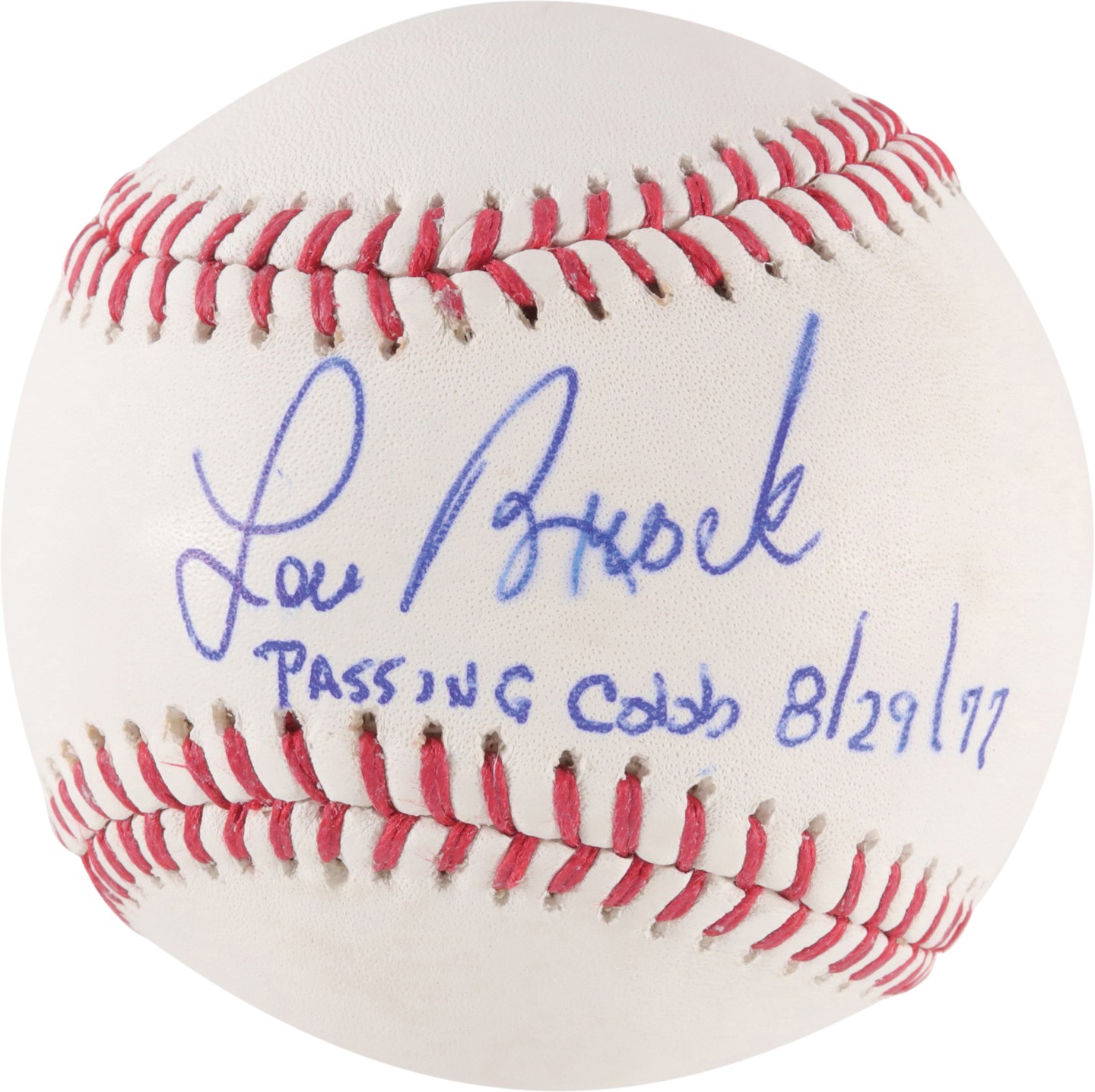 Lou Brock Inscribed Single-Signed Baseball (PSA MINT+ 9.5 Overall)