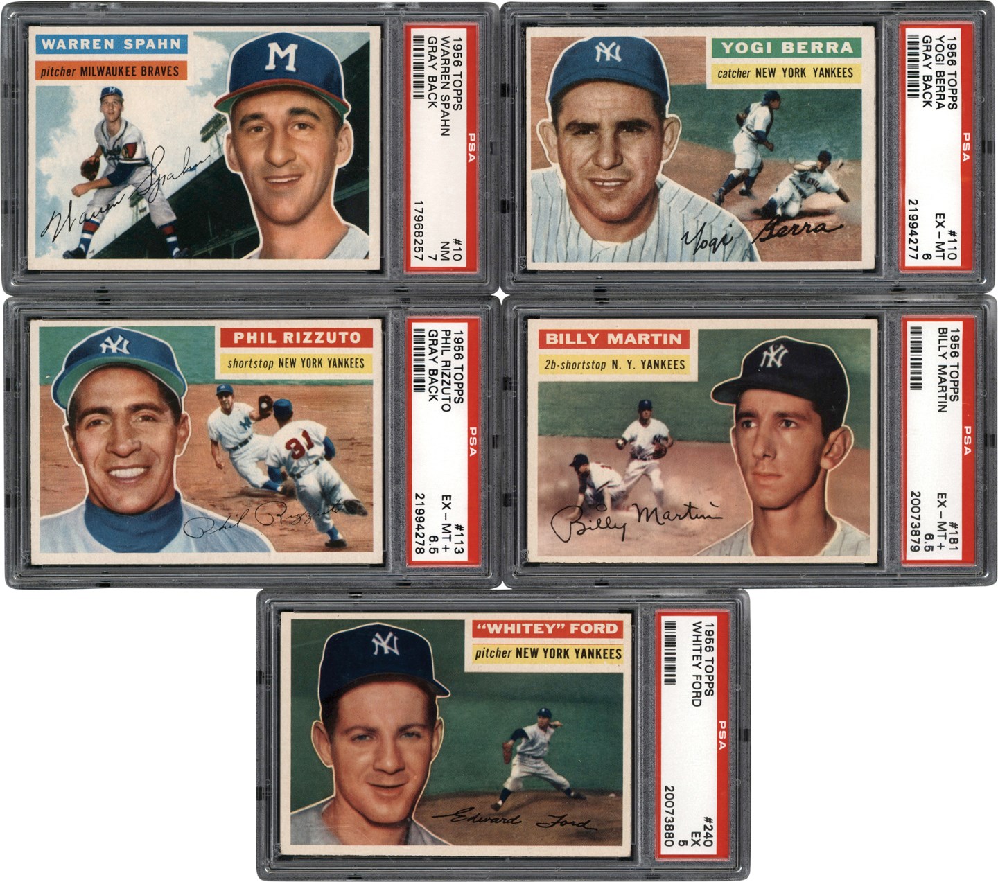 1956 Topps Hall of Fame PSA Collection (5)