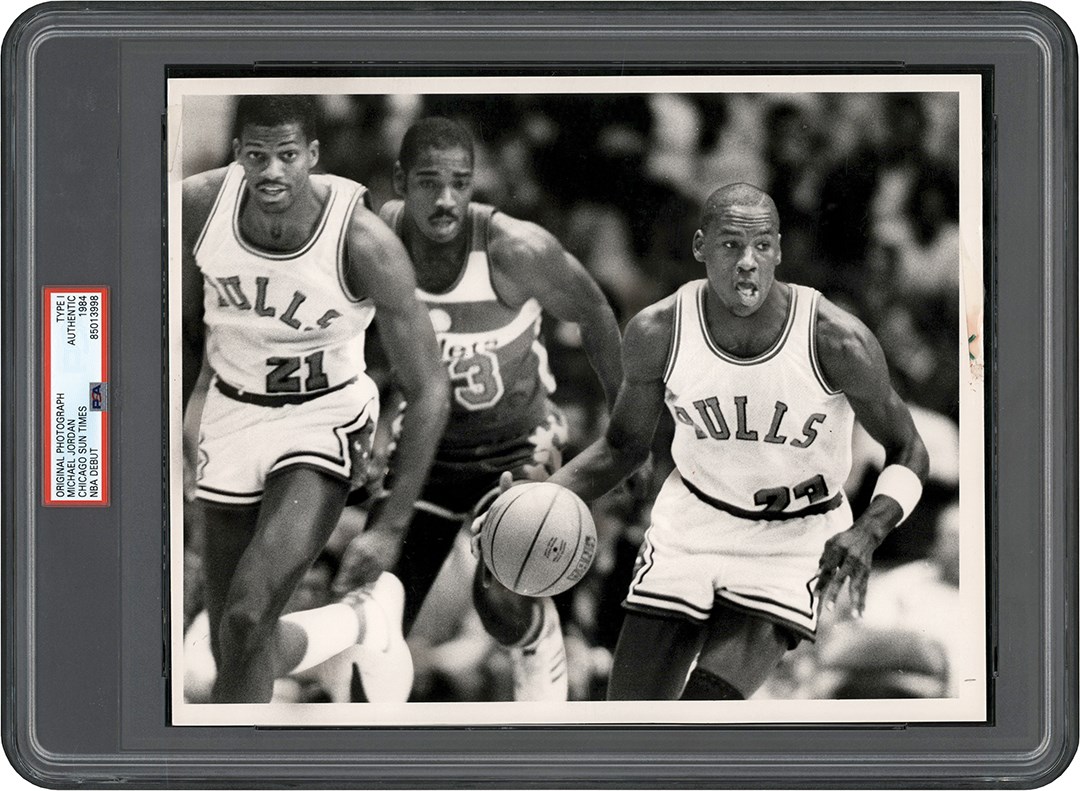 October 26, 1984 Michael Jordan NBA Debut Photograph (PSA Type I)