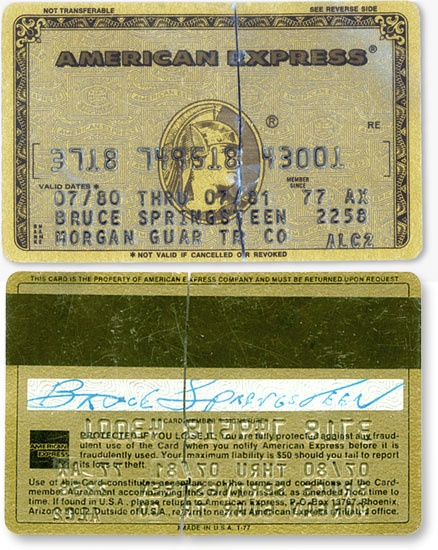- Bruce Springsteen Signed American Express Gold Card