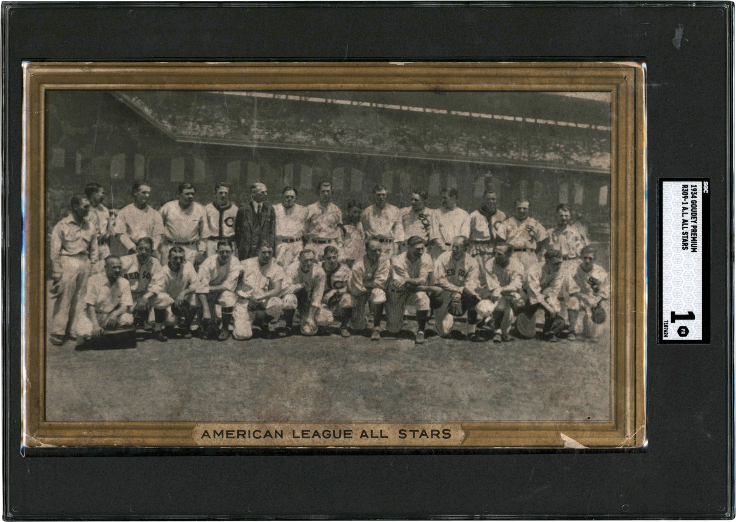 934 R309-1 Goudey Premium American League All Stars w/Babe Ruth & Lou Gehrig SGC PR 1