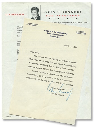 - John F. Kennedy Secretarially Signed Letters (8)