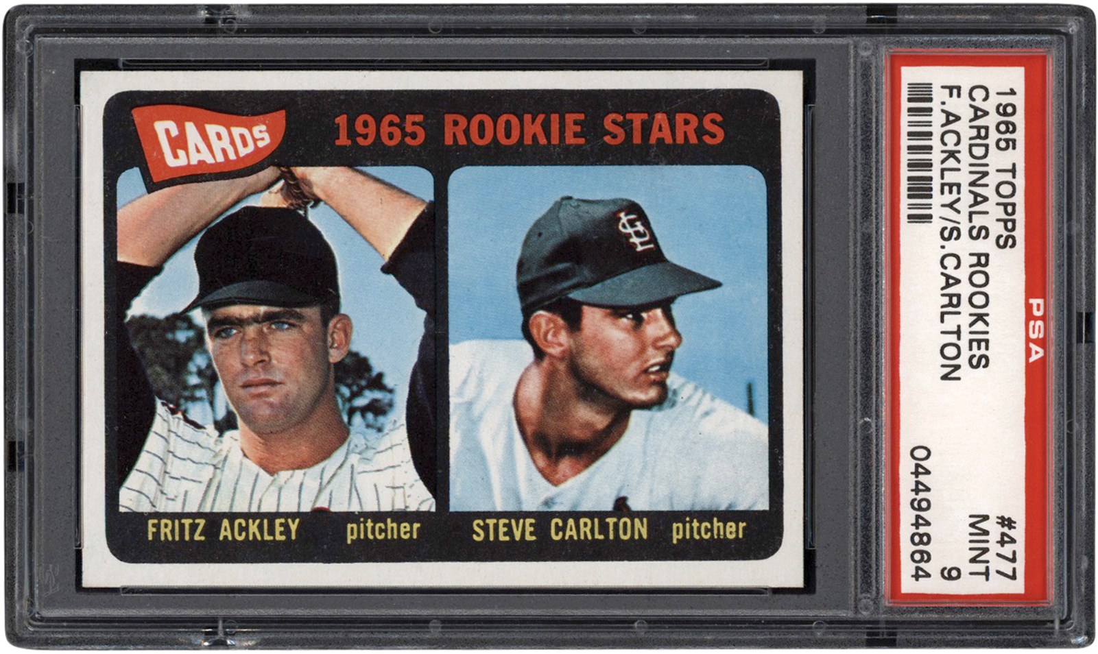 - 1965 Topps #477 Steve Carlton Rookie PSA MINT 9