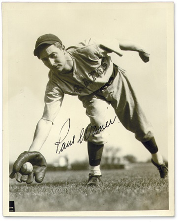 - Magnificent Paul Waner Signed 8x10 from Frisch Estate