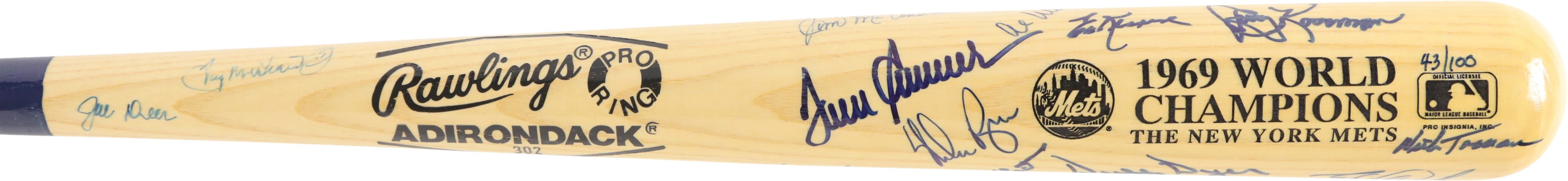 Baseball Autographs - 1969 New York Mets Team-Signed Reunion Bat w/Seaver, Ryan, & Berra (JSA)