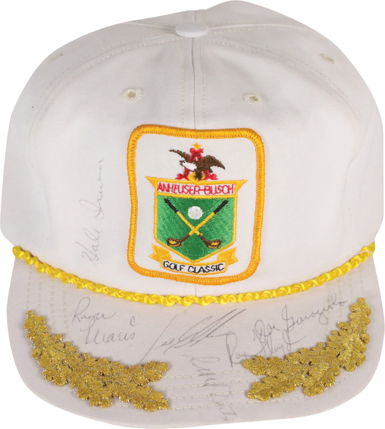Baseball Autographs - Anheuser-Busch Golf Classic Multi-Signed Hat w/Roger Maris (6) (PSA)