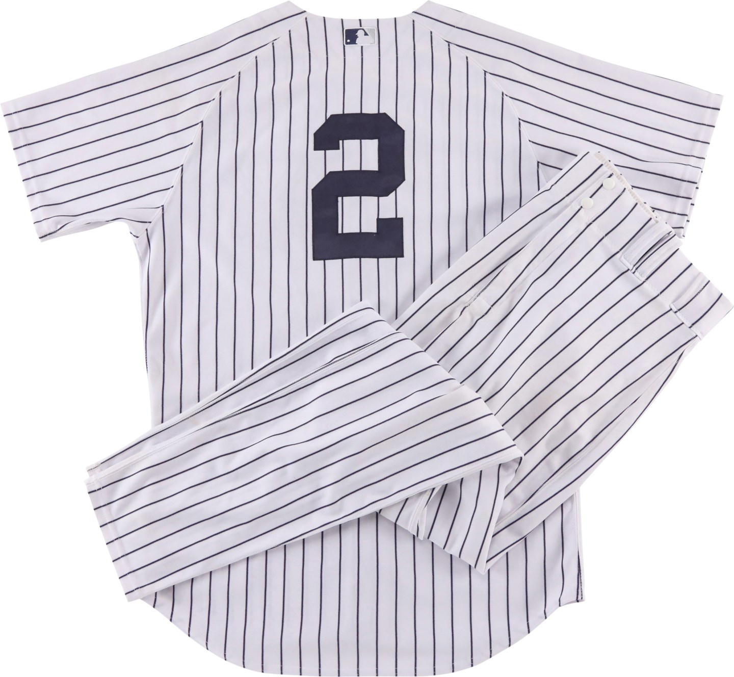 - 2014 Derek Jeter Hits #3381-3386 New York Yankees Game Worn Uniform - Worn in FIVE Straight Games of Final Season (Davious Photo-Matched LOA, MLB & Steiner)