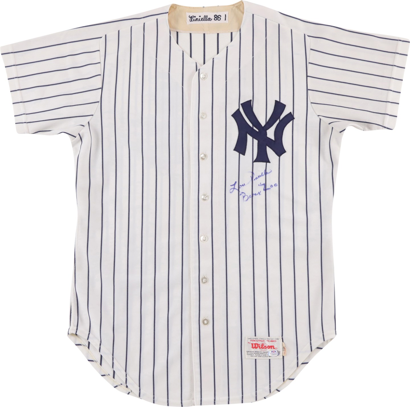 - 1986 Lou Piniella New York Yankees Signed Game Worn Jersey (Photo-Matched to EIGHT Images)
