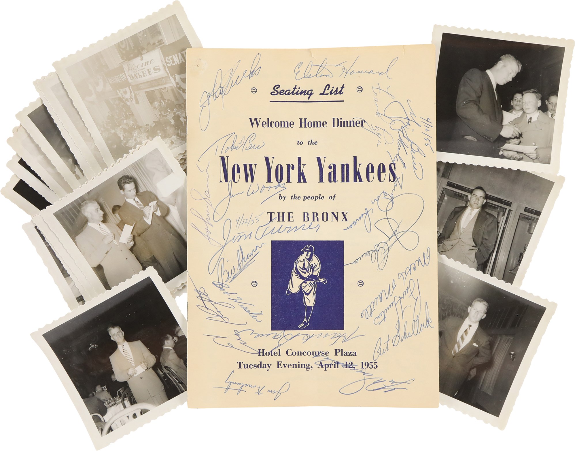 Baseball Autographs - 1955 Welcome Home Dinner Signed Program with Mickey Mantle - 38 Autos (PSA)