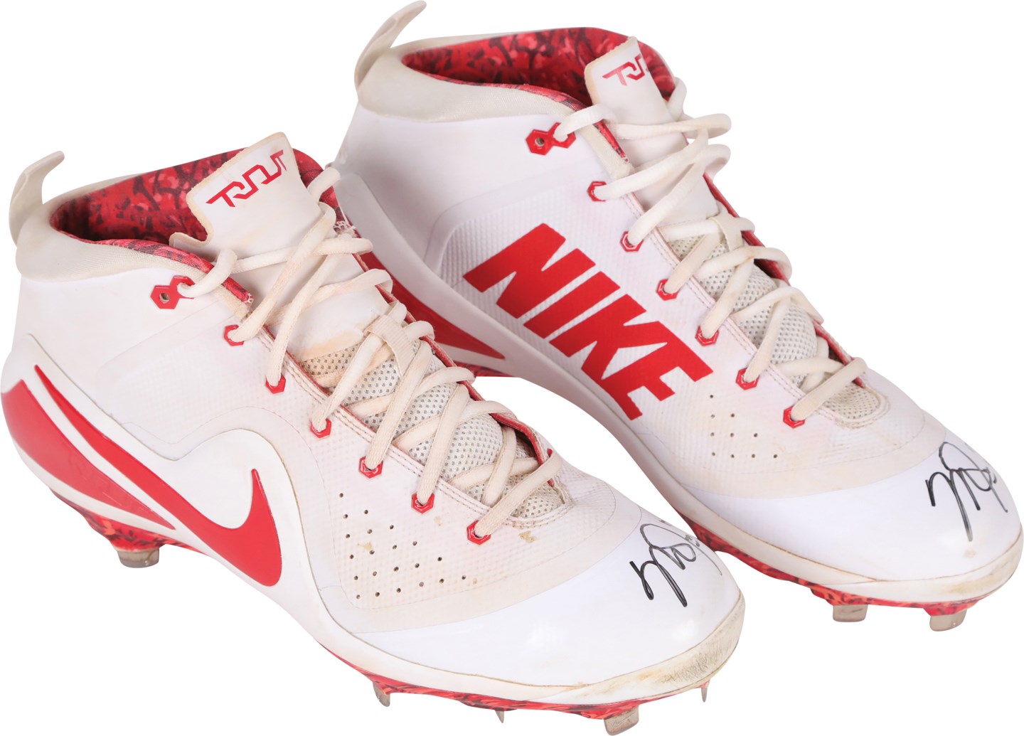 Baseball Equipment - 2017 Mike Trout Photo-Matched HR #197 Los Angeles Signed Game Worn Cleats (Anderson Authentic, Photo-Matched, JSA)